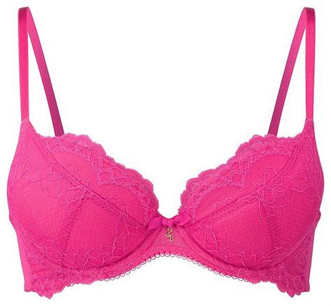 gossard bright rose pink superboost lace plunge push up bra us 32c