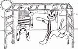 Monkey Bars Playground Coloring sketch template