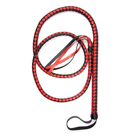 pu leather fetish restraints whip flogger sex teasing braided whip with