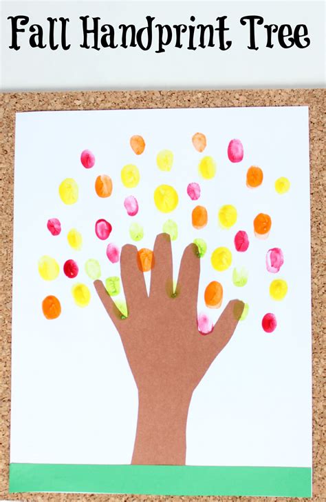 fall handprint tree craft   takes