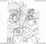 Thumbelina Outline Coloring Girl Illustration Royalty Clipart Bannykh Alex Rf sketch template