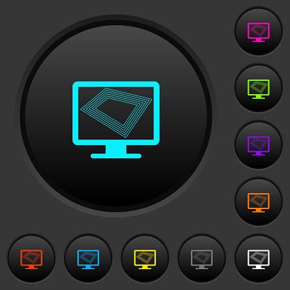screen saver  monitor dark push buttons  color icons stock illustration  image