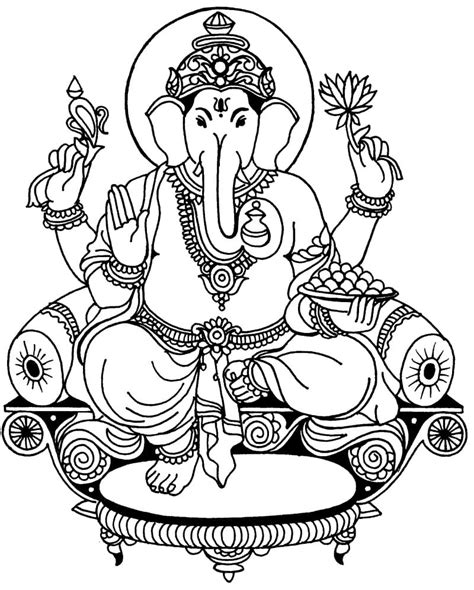 ganesh coloring pages  kids