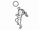 Volleyball Coloringcrew Beach Coloring sketch template