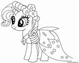 Pony Coloring Little Rarity Princess Pages Printable sketch template