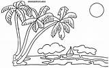 Coloring Palm Tree Pages Trees Color Clipart Print Ocean Kids Book Palmtree Library Colorings Popular sketch template