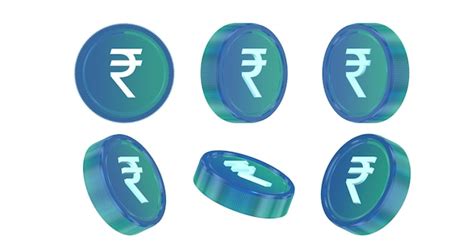 premium photo blue  rupee currency coins   angles