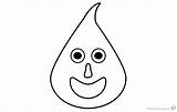Coloring Pages Raindrop Cartoon Face Cute Printable Kids sketch template