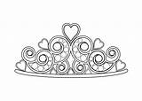 Diadem Crowns Coroa Tiara Colorir Tiaras Freecreatives 4kids Princesas sketch template