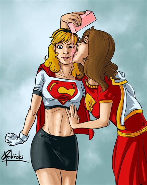 Mary Marvel Licking Supergirl Justice League Lesbians