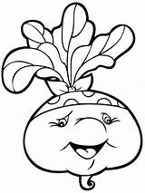 Turnip Coloring Pages Vegetables Kids Color sketch template