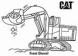 Coloring Pages Cat Caterpillar Backhoe Tractor Printable Color Kids Shovel Front Popular Printables Print sketch template