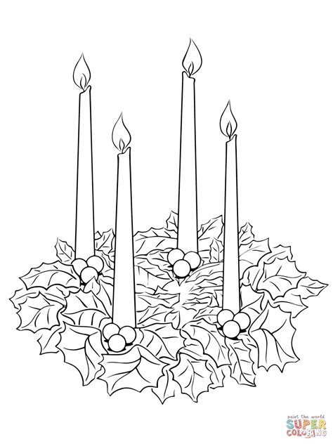 advent wreath coloring page  printable coloring pages