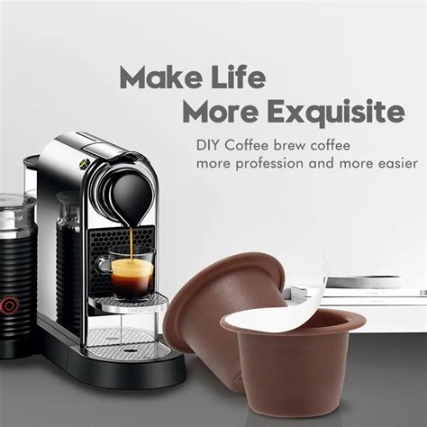 pcsset nespresso reusable coffee capsule cup strainer refillable cup filter nespresso machines