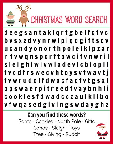 christmas song word search printable