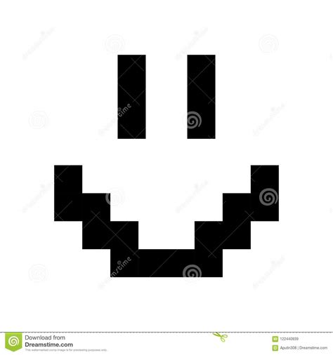 Smiley Vector Pixel Icon Isolated On White Background