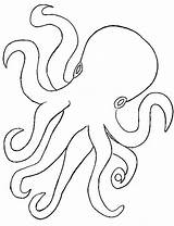 Octopus Coloring Pintar Print Oceano Pages sketch template