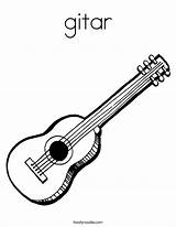 Gitar Coloring Guitar Built California Usa sketch template