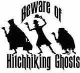 Ghosts Hitchhiking Beware Disney Halloween Haunted Mansion Silhouette Decal Choose Board sketch template