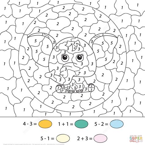 color  number addition worksheets kitty baby love