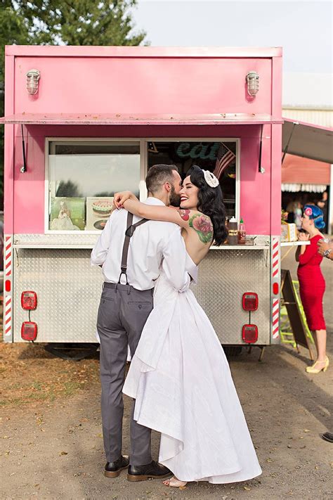 retro and pin up inspired farm wedding · rock n roll bride