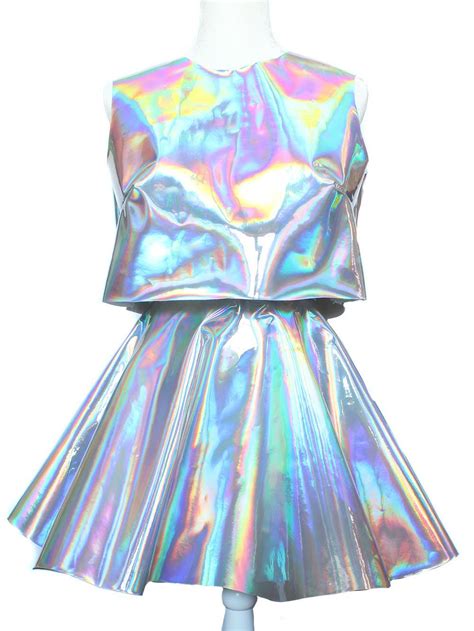 handmade in new york city holographic set of a cropped top