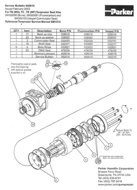 sk parker hydraulic wheel motor tb tc te series seal kit