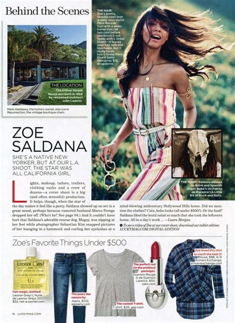 Zoe Saldana Lucky Us Magazine February 2014