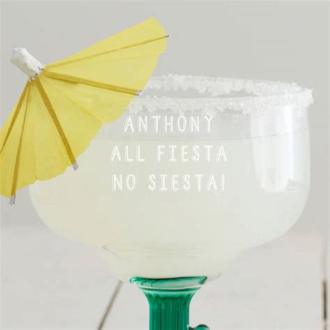 Personalised ‘all Fiesta’ Cactus Margarita Glass By Becky