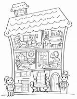Dollhouse Coloring Pages House Doll Printable Colouring Drawing Kids Paper Museprintables Book Choose Board Pdf Popular sketch template