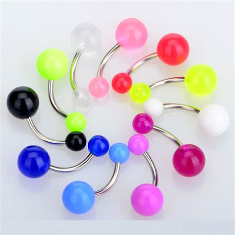 1pc 5 8mm ball sexy 316l stainless steel acrylic belly button rings for