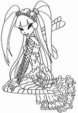 Winx Coloring Mermaid Pages sketch template