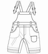 Overalls Flat Fashion Baby Template Boy Sketch Jeans Vector Drawing Kids Clothes Boys Sketches Technical Flats Clothing Drawings Salopette Coloring sketch template