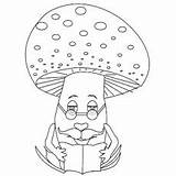 Mushroom Coloring Pages Uncle Old Mushrooms Color sketch template