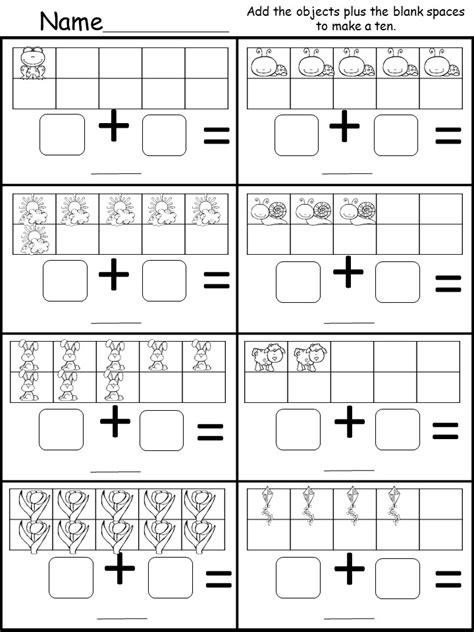 kindergarten addition worksheets  printable kindergarten worksheets