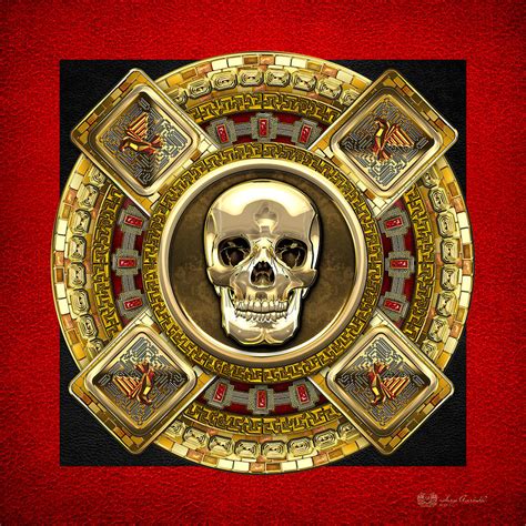 Golden Mictlantecuhtli Aztec God Of Death Digital Art By Serge