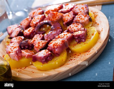 pulpo  la gallega  spanish octopus typical spanish dish