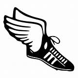 Track Shoe Field Winged Clip Wings Shoes Runner Logo Runners Foot Clipart Wing Decal Starting Season Window Logos Etsy Die sketch template