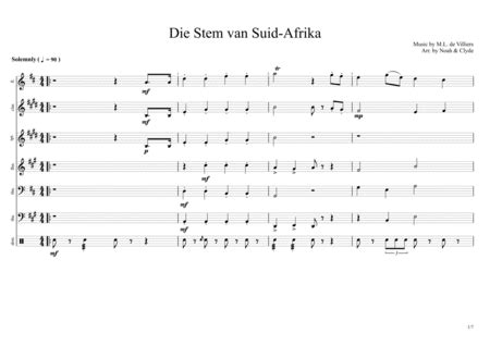 die stem van suid afrika  sheet  sheetmusickucom