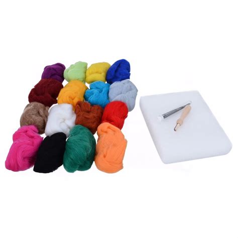 color  diy needle felting starter kit set mayitr soft wool needles felting handle sewing