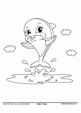 Dolphin Jumping Kidzezone sketch template