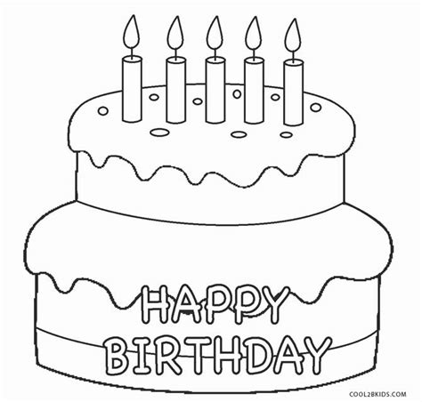 birthday cake printable coloring pages