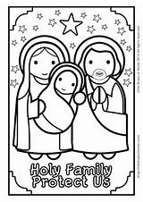 Family Coloring Holy Pages Catholic Template sketch template