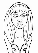 Coloring Minaj Nicki Pages Printable Everfreecoloring Designlooter Print Drawings Via sketch template