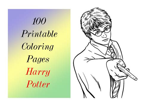 coloring pages harry potter  printable cute easy color etsy