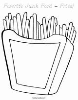 Coloring Fries Junk Favorite Food French Favorites Login Add sketch template