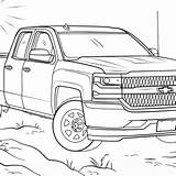 Chevy Silverado Truck sketch template