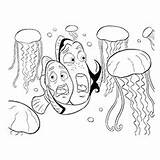 Nemo Coloring Finding Pages Jellyfish Attack Gurgle Ones Cute Little Printables sketch template