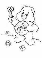 Coloring Care Bears Pages Flower Picking Beautiful sketch template
