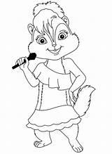 Chipmunks Alvin Brittany Chipmunk Getcolorings Coloringhome Instant Coloringbay sketch template